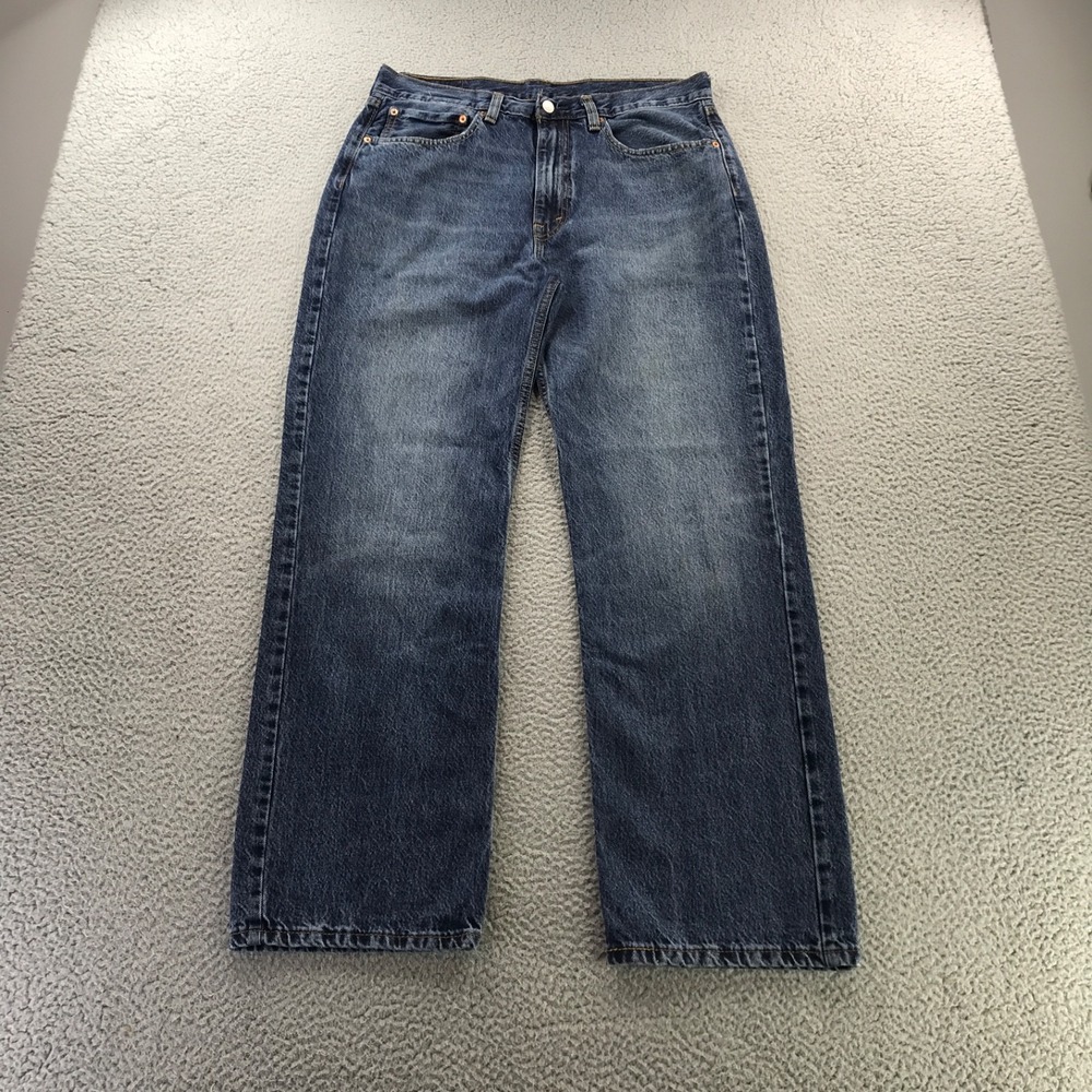 Levis Jeans Men 34x34 Blue 565 Loose Baggy Straight Faded Skater Wide Leg Grunge